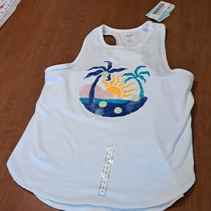 Dicks Sporting Goods Girls L 14 White Tank Top with Tropical Print